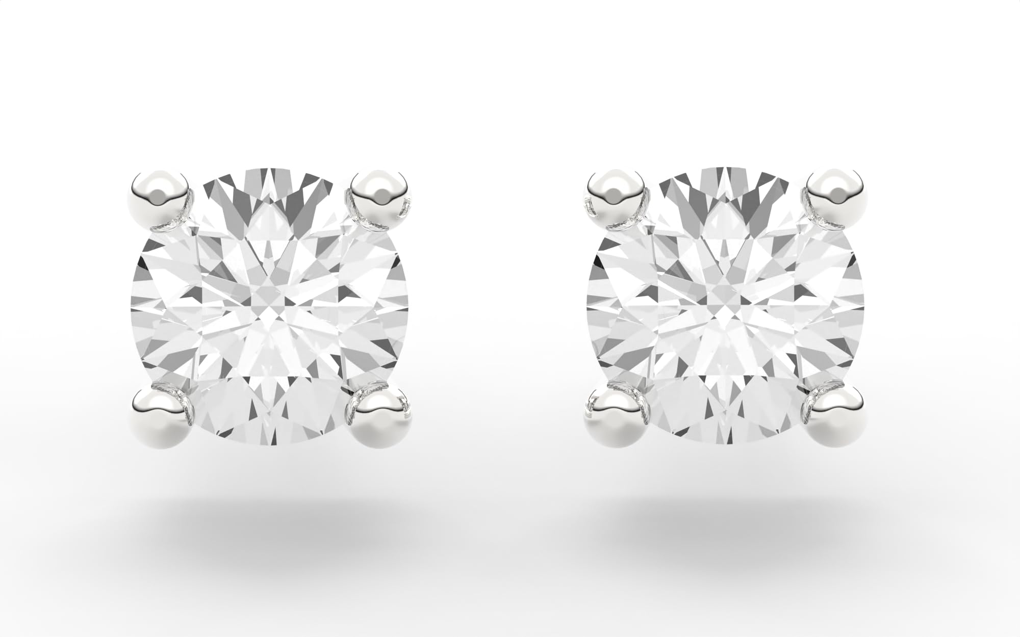 ONLYDIAMONDS - Aretes de diamantes en oro de 18 quilates para mujer, aretes brillantes solitarios para ella/él, joyería de diamantes reales de lujo con caja de regalo de 0,20 ct-1 ct