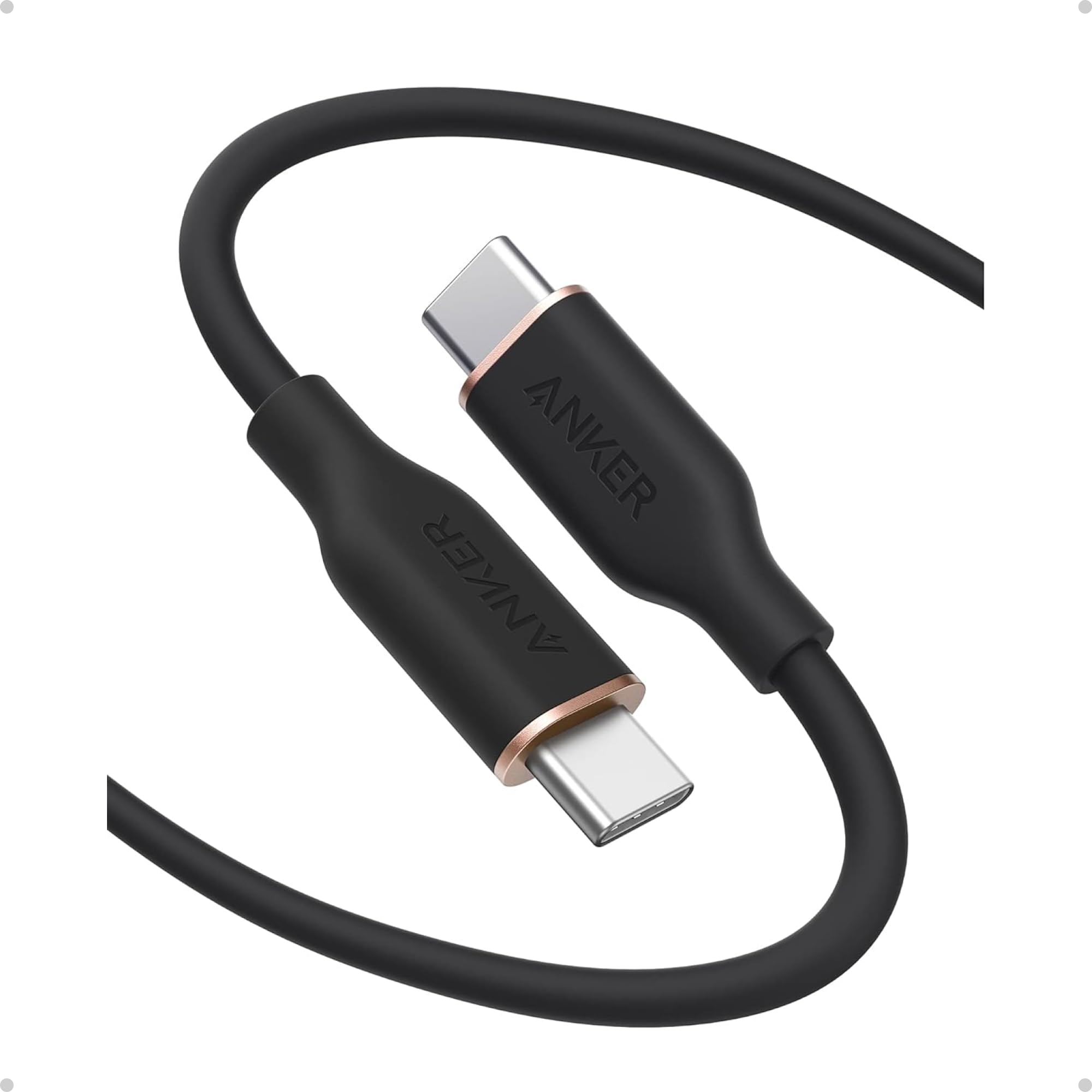 Anker USB C Cable, 240W Type C Flow Cord, Fast Charging for iPhone 17/16 Series, MacBook Pro 2020, and More (Black, 6FT)