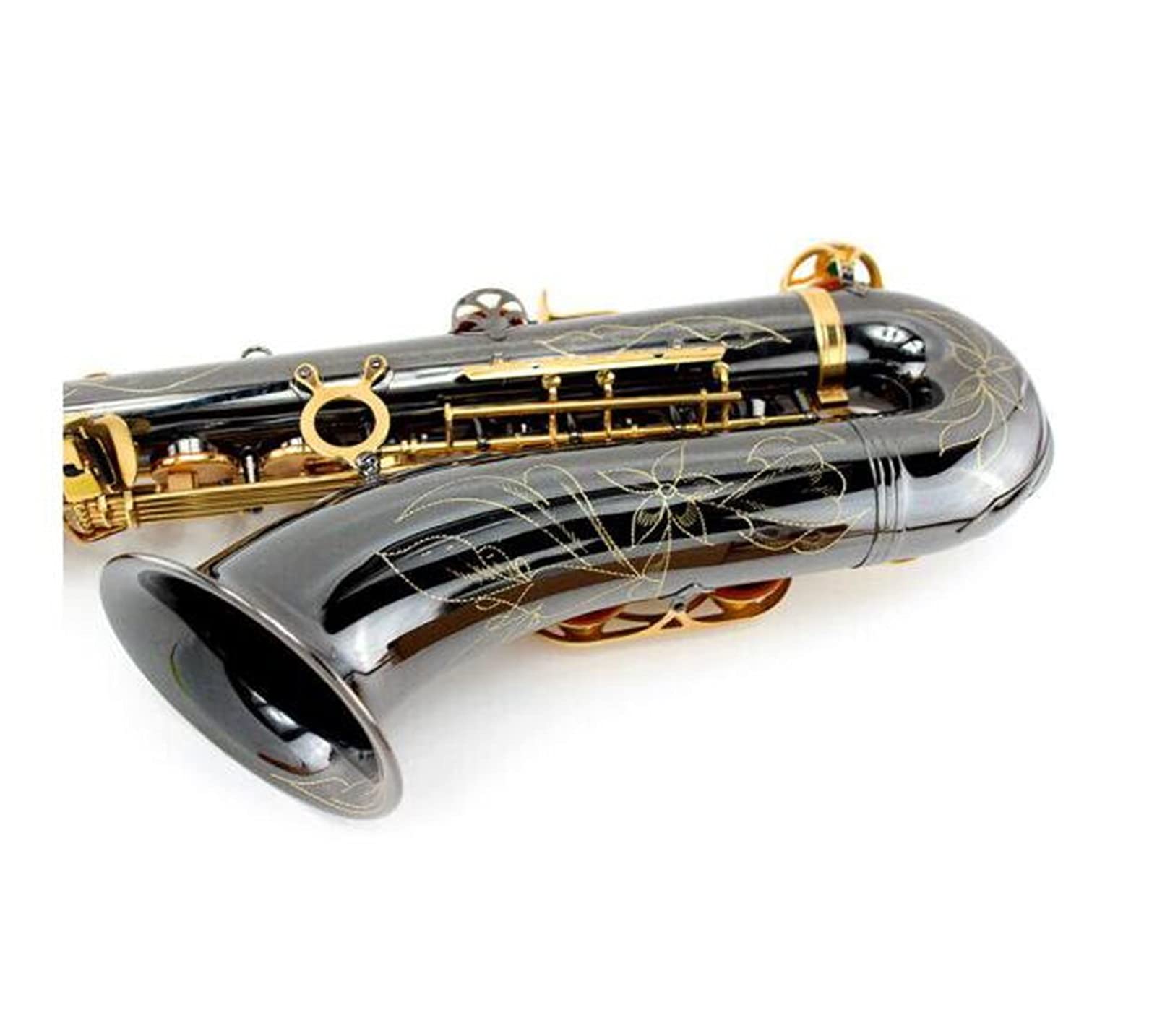 Sax Principianti Kit BB Tenor Black Nickel Strumento Sassofono B Sax Piatto con Cassa Asforzi Strumento a fiato (Color : Gold Lacquer)