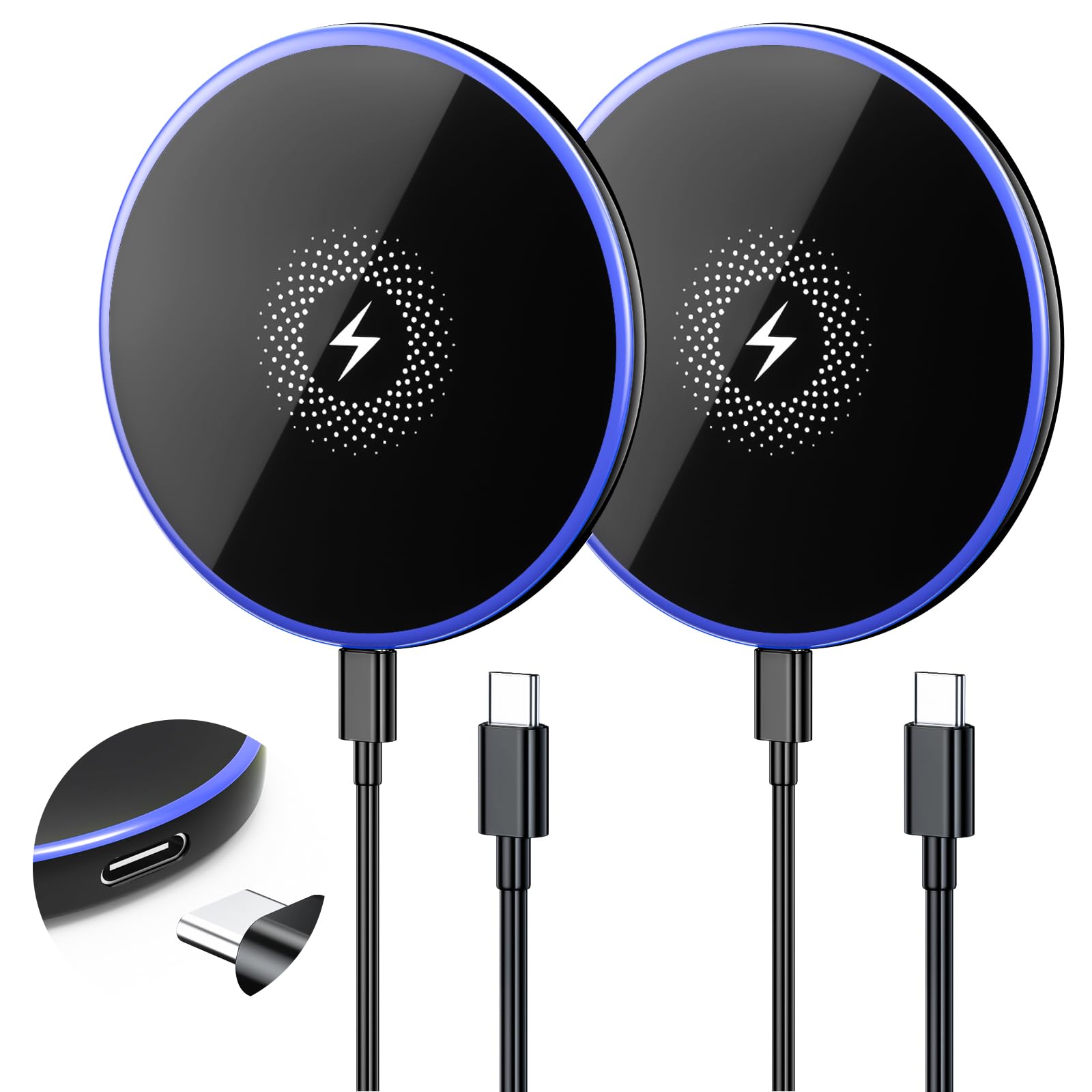 Wireless Charger 2Pack 6FT 15W Samsung Magnetic Wireless Charger Fast Charging Pad for Samsung Galaxy S26 S25 Ultra/S24 FE/S23 Ultra/S22/S21/Z Google Pixel 9 8a 7a 8 7 Pro | Strong Magnet Technology