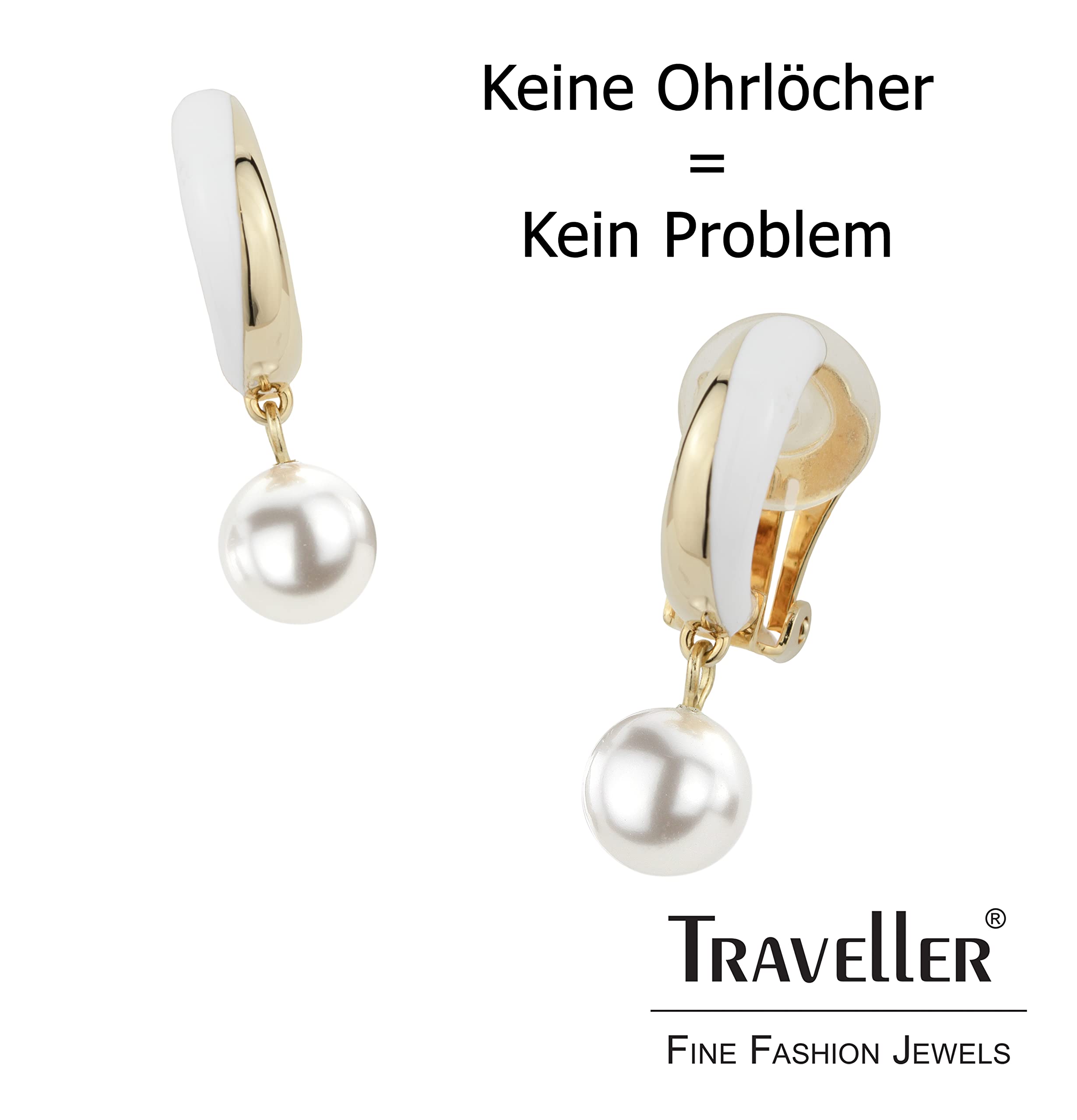 Traveller Ohrclip - Hänger - Perle - Email