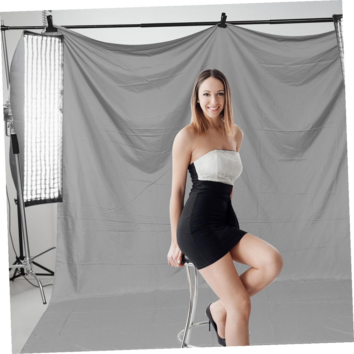 Sfondo Fotografico Grigio Spesso 3x2m, Sfondo per Fotografia e Decorazione Casa, Telo Lavabile e Resistente per Allestimenti Scenici e Riprese Studio