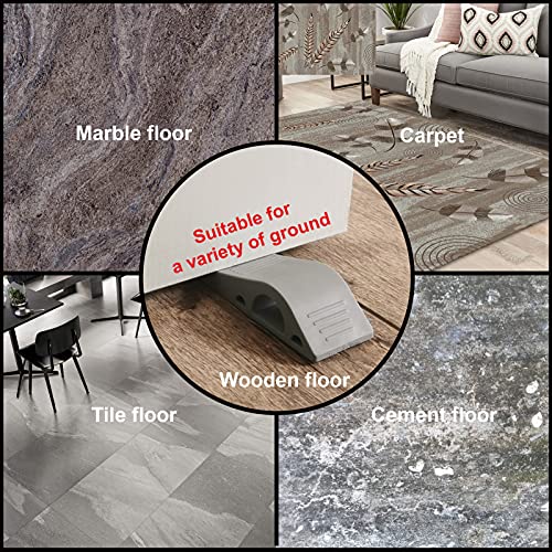3 Pack Door Stopper Rubber Door Stop, Door Wedge Stopper Floor Works on Multi Floor Surfaces, Door Security and Door Jammer Suitable for Door Bottom Clearance Within 0.8\", Stop with Door Holder