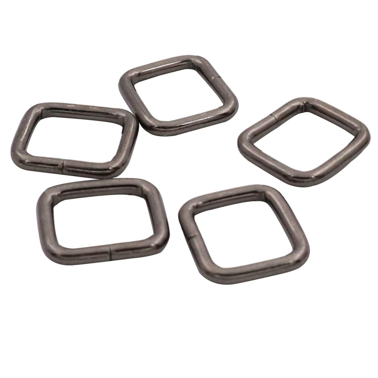 BIKICOCO Metal Rectangle Ring Buckles Square Strap Webbing Belt Rings for Bag Purse Non Welded 5/8 x 1/2 Inch, Gunmetal, Pack of 50 - Image 4