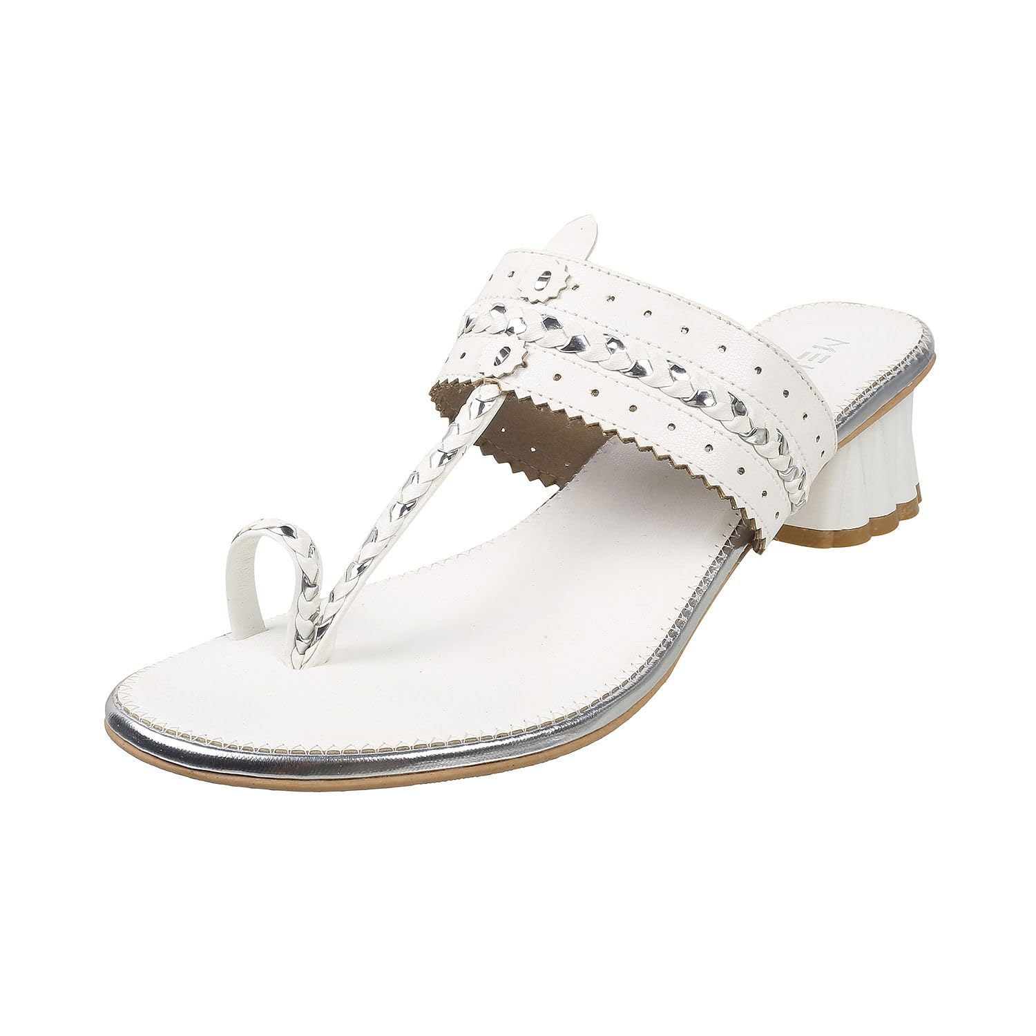 Metro Women White Synthetic Leather Fashion Chunky Heel Sandal UK/7 EU/40 (40-168) (B0CBSPLHGP) Amazon Price History, Amazon Price Tracker