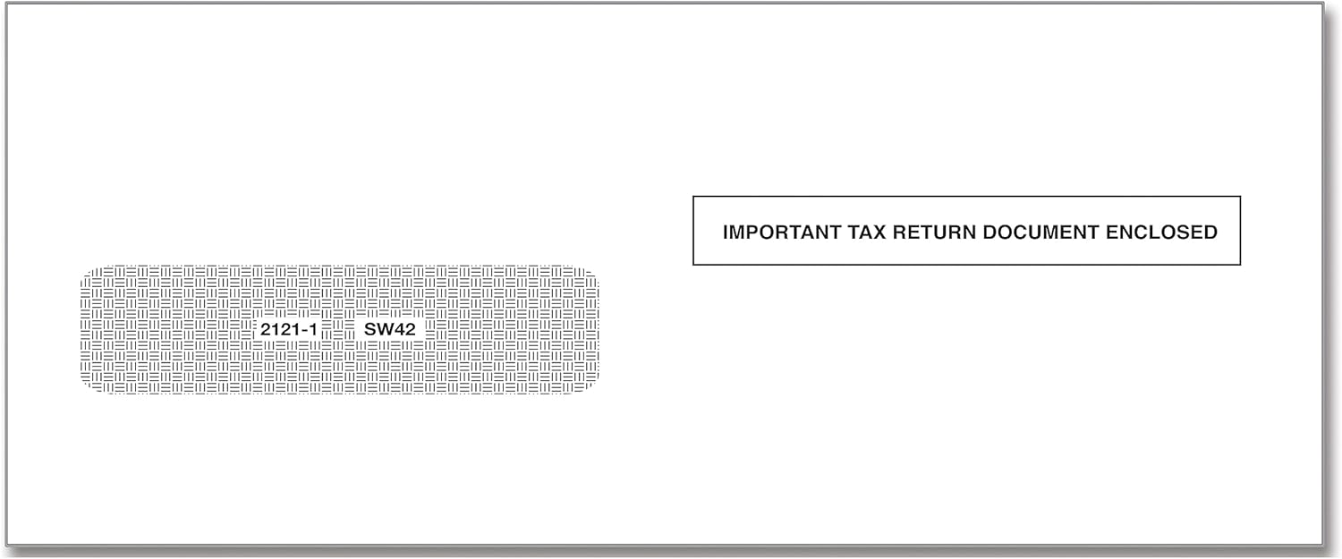 Moisture-Seal Single-Window Envelopes for 1042-S Tax Forms - 9 x 3-7/8 – 100 Pack – Tax Mailer Envelope