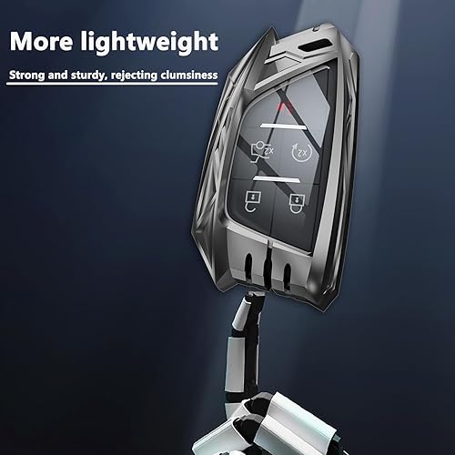 Miniatura 5 de SLAKNOK Funda para llavero Cadillac con llavero, elegante y duradera funda de protección de aleación de zinc compatible con Escalade ESV CT4 CT5 CT6