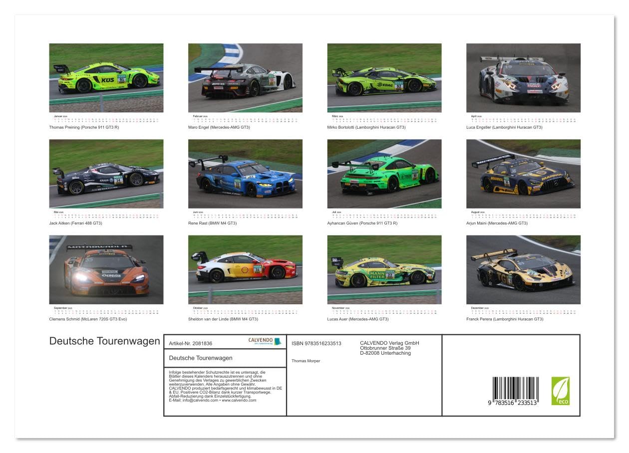 Deutsche Tourenwagen (Wandkalender 2026 DIN A3 quer), CALVENDO Monatskalender: Fotos aus der DTM (CALVENDO Sport)