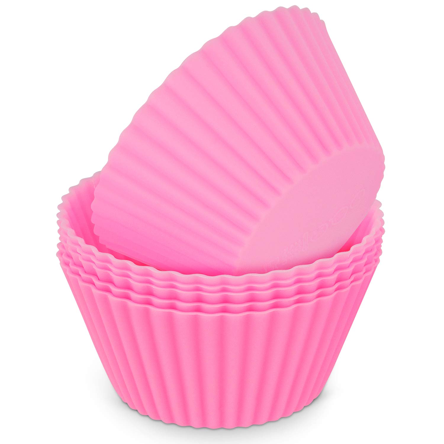 3 Stampi Per Muffin A Fiore In Silicone - Teglia Per 6 Muffin Grandi, Antiaderente, Per Forno/Microonde