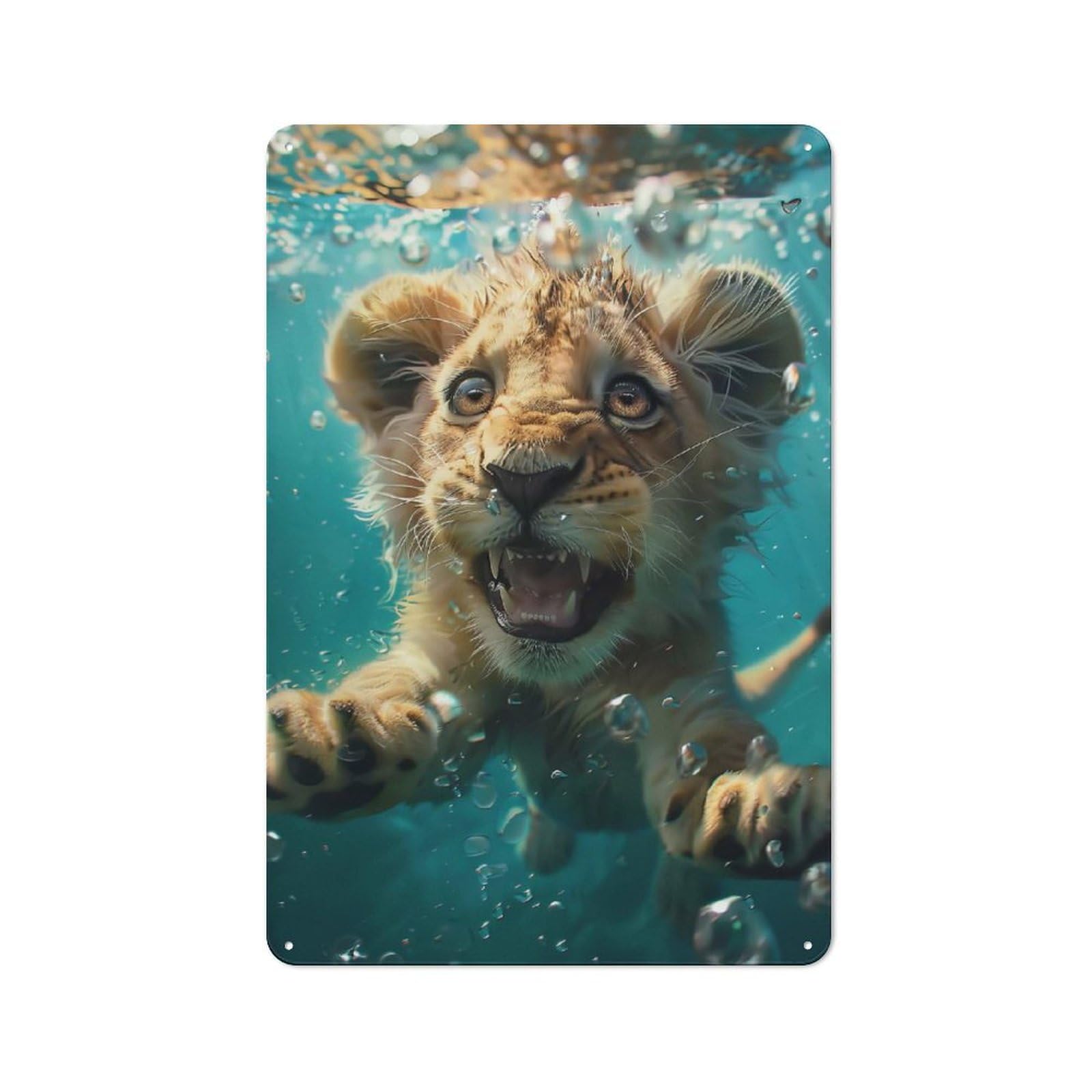 Lion Sea Farmhouse Metal Sign 30x20cm, Rustic Cottage Wall Art for Cottage, Kitchen, Hallway Or Breakfast Nook
