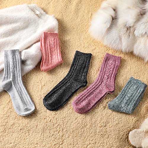 Image of Pleneal Wool Socks for Women - Womens Wool Socks Winter Warm Cozy Knit Sock for Women Men