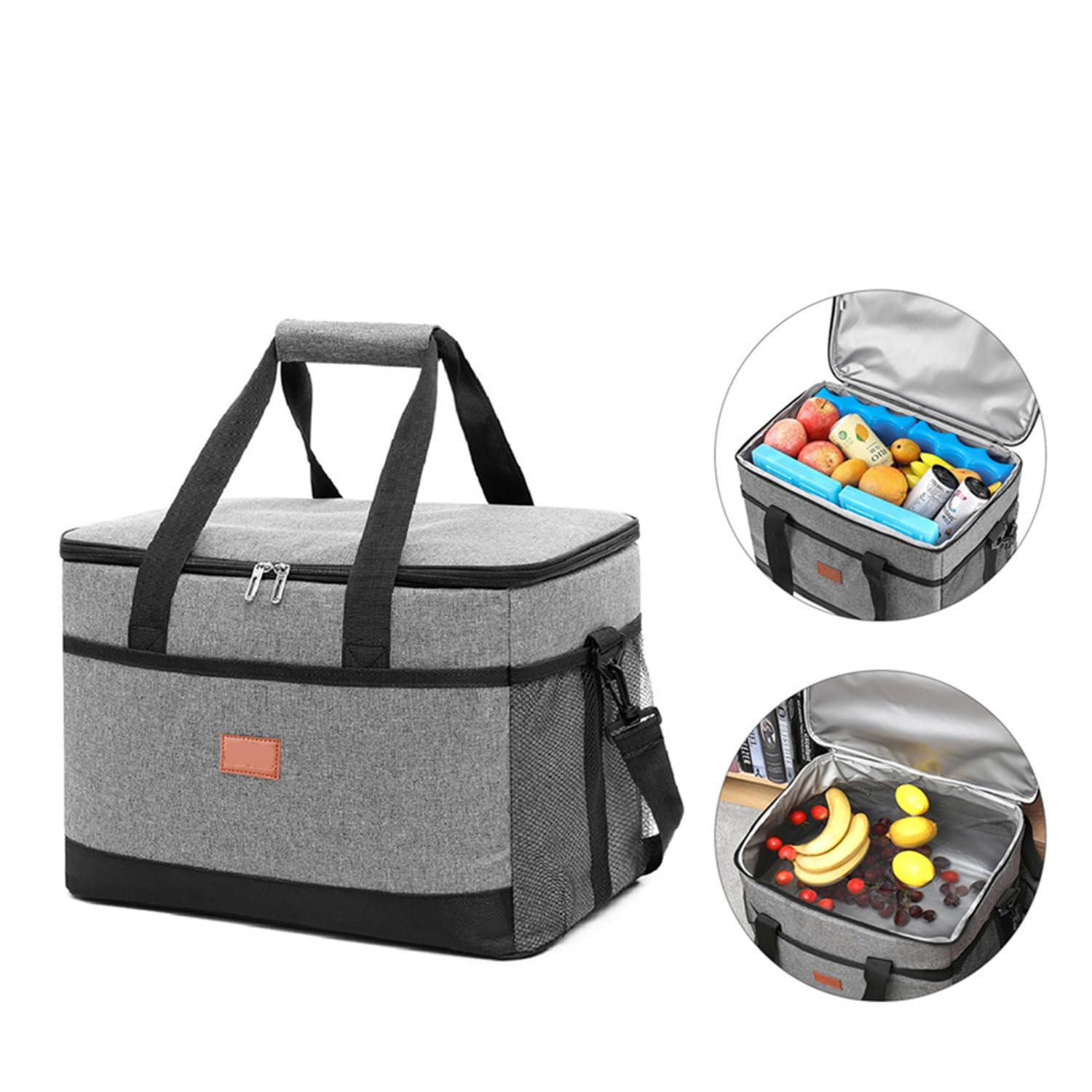Lunch Box Isotherme, 36L Sac Isotherme, Lunch Bag Sac de Courses, avec Bandoulière Réglable, Pliable, Portable, Étanche, pour Pique Nique, Barbecue, Camping, Voyage