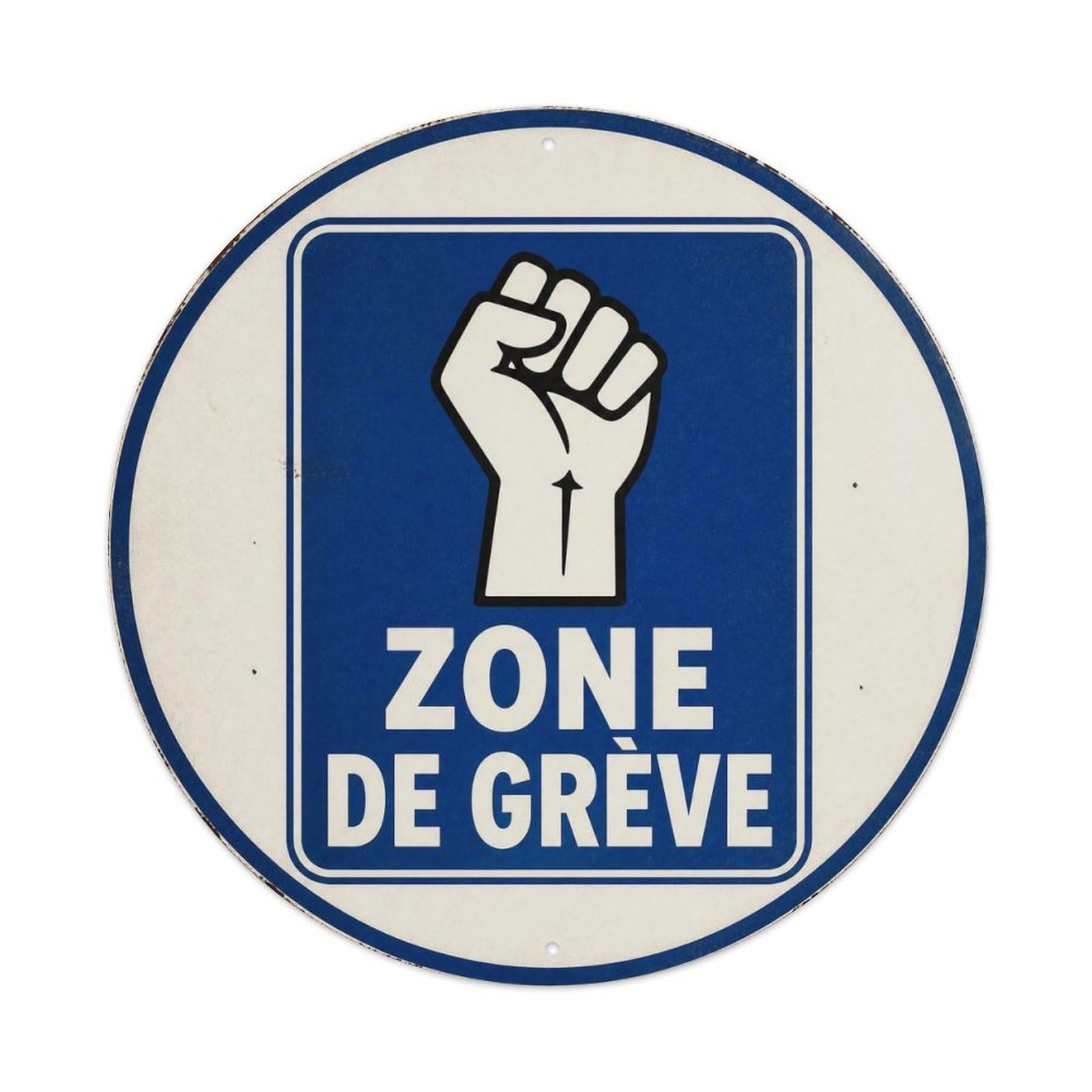 Olyhtr 8X8inch Classic Style Typography Heritage Retro Warning Greve Strike French Metal Tin Sign