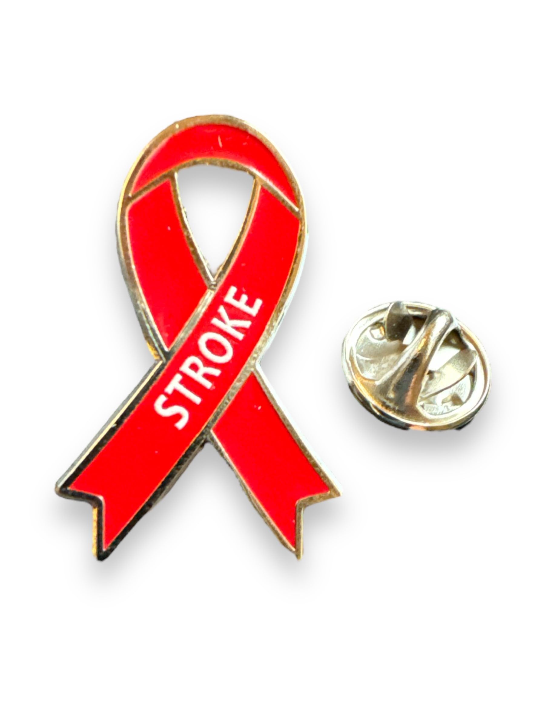 Red Stroke Awareness Pin Badge