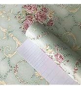 Teemall Vintage Blooming Flower Wallpaper Peel & Stick Backsplash Mural for Livingroom Bedroom Ki...