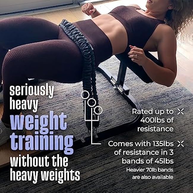 BootySprout Hip Thrust Machine for High Resistance Glute Training - Home Gym Workout - Comes with 45, 90, and 135 Lbs of Resistance