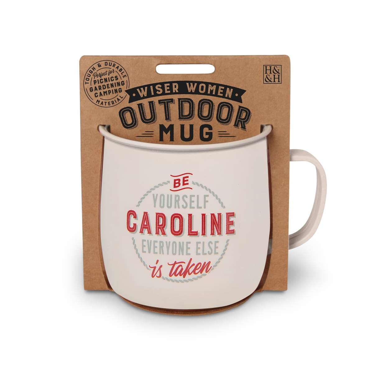 History & Heraldry Personalised Outdoor Mug (Caroline), Solid Color