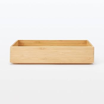 Amazon.co.jp: 無印良品 重なる竹材整理ボックス 収納用品 中 幅