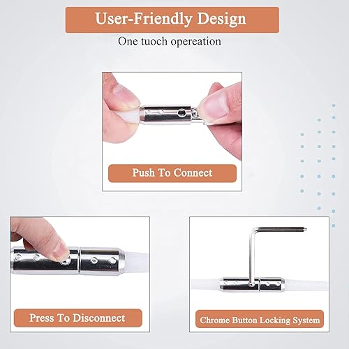 Miniatura 4 de Botabay Kit de barrido de chimenea, 30 pies, cepillos rotativos para barrido de chimeneas, kit de limpieza de chimenea, con 9 varillas flexibles de