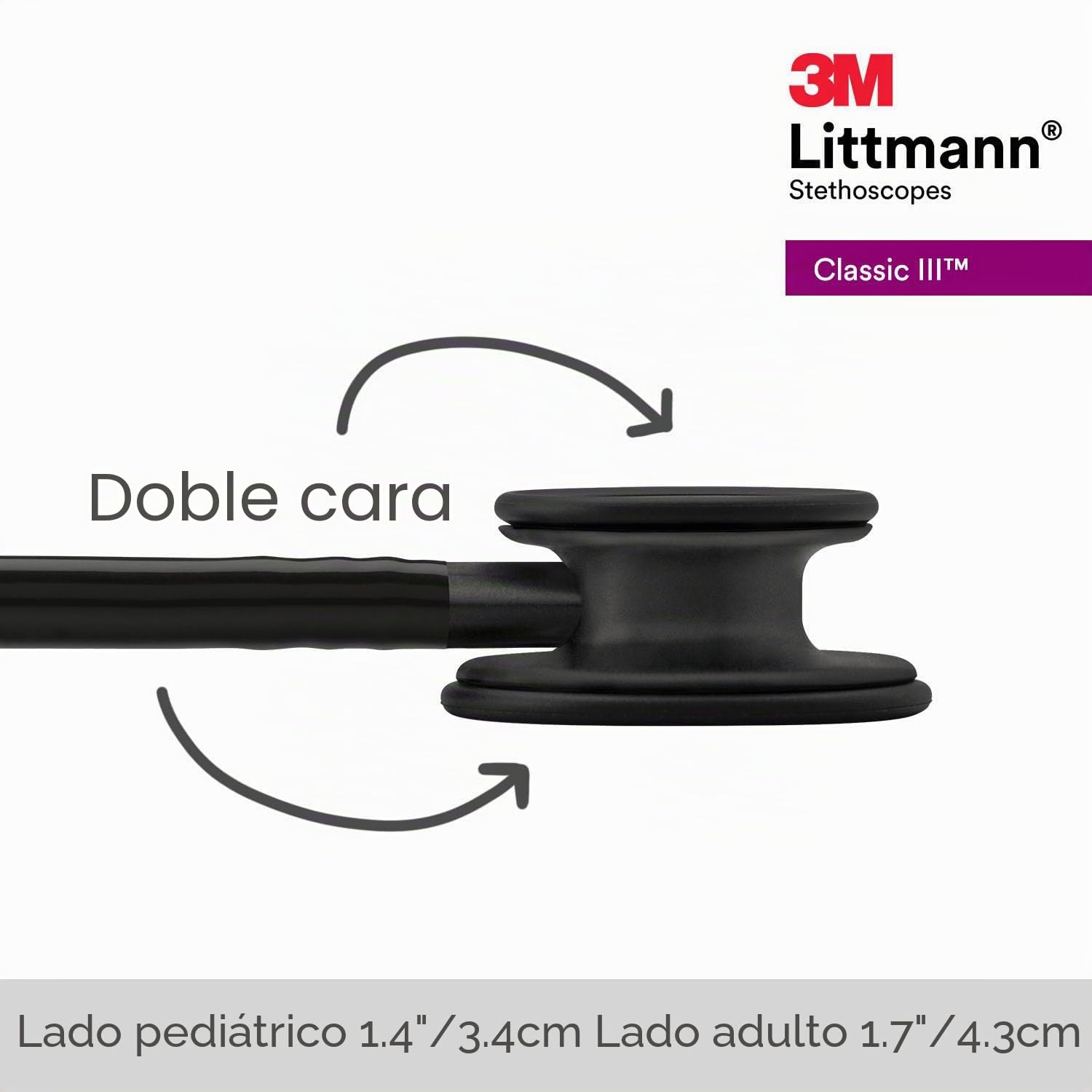 Fonendoscopio 3M™ Littmann® Classic III™ con grabado láser gratuito - Negro Negro mate 5803
