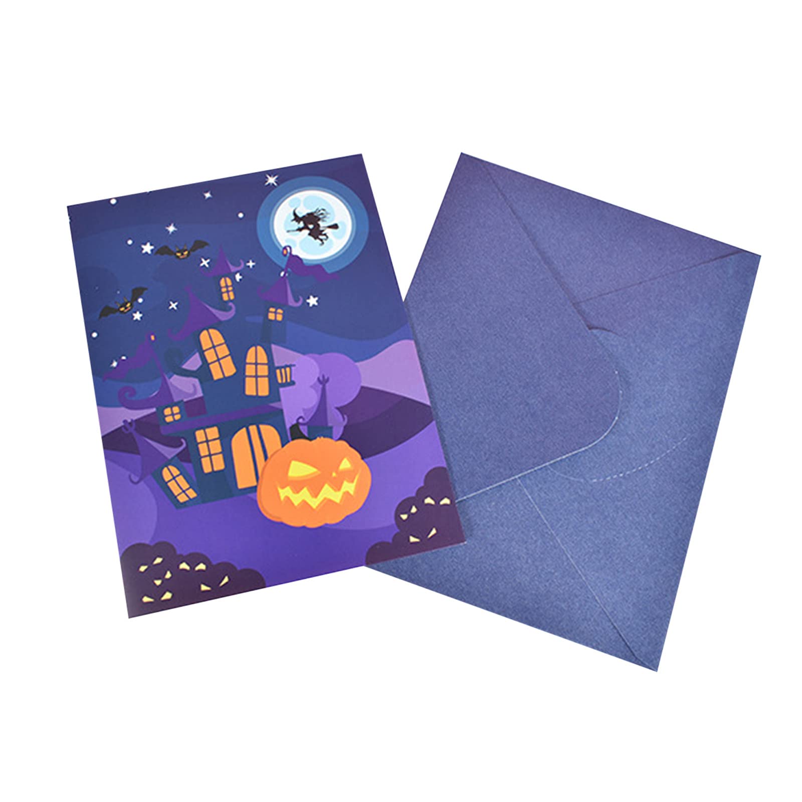 Card Creative Paper-Cut Decoration Three- 3D Greeting Halloween Decoration & Hangs Birthday for Friends Female Miles Away (Purple, One Size)