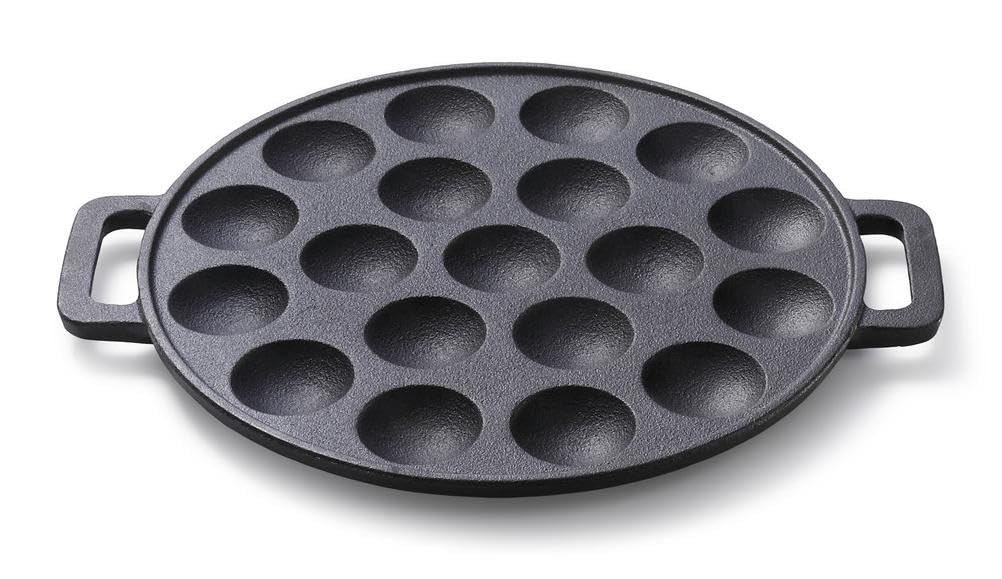 SKOTTSBERG Gusseisen Poffertjespfanne - Ø 24 cm – Vorgebrannt & PFAS-frei, Robust & Hitzebeständig - für Induktion, Gas, Ceran, Ofen & Grill - mit Antihaftbeschichtung
