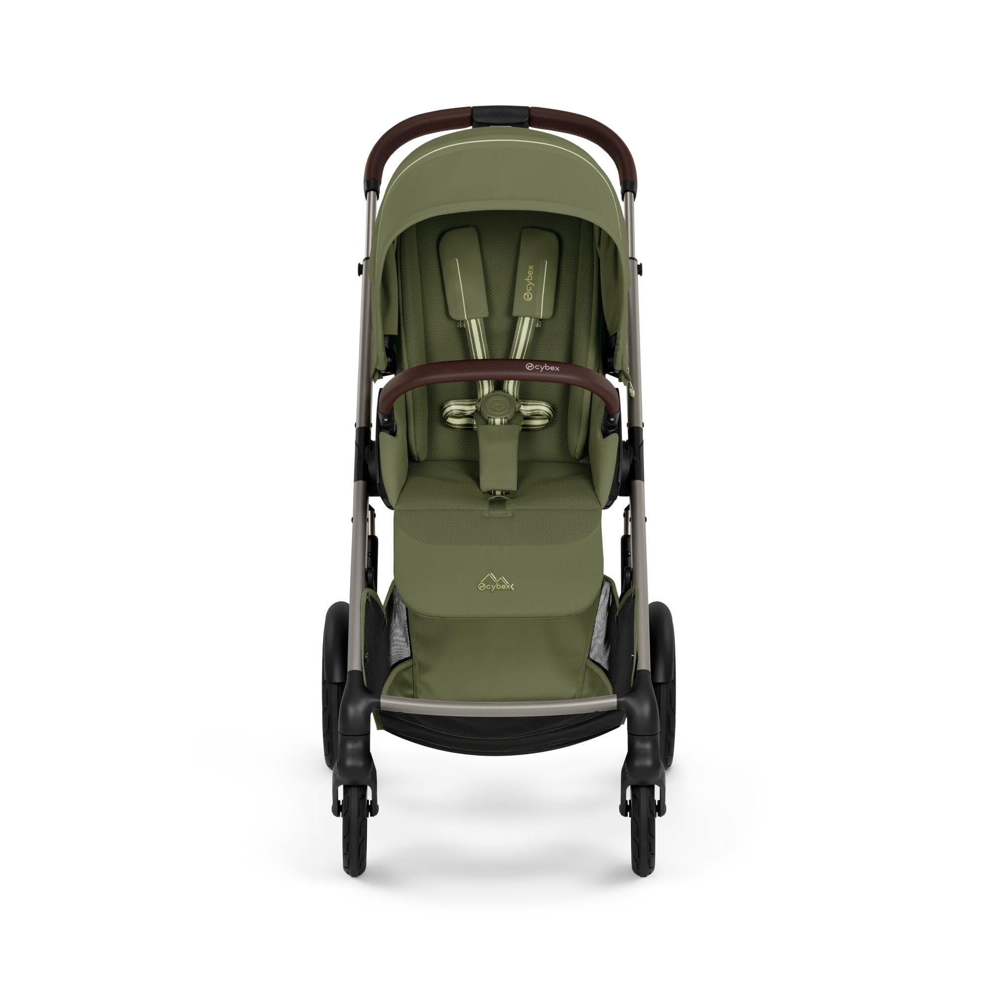 CYBEX Gold Poussette TALOS S LUX & nacelle Fold Cot, Moss Green | De la naissance à 4 ans, jusqu'à 22 kg max, nacelle pliable, système de voyage tout-terrain, capote XXL UPF50+