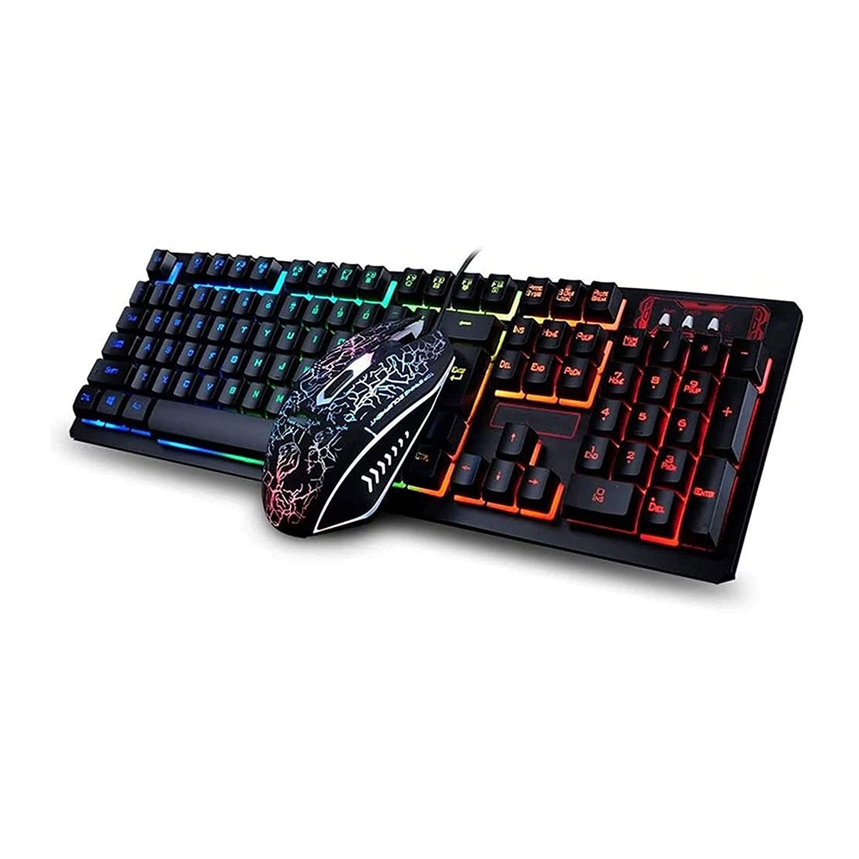 Tastiera da Gioco e Mouse Combo, USB Cablata PORTATO Topo di Gioco della retroilluminazione e Tastiera per Laptop PC Computer Gaming e Lavoro