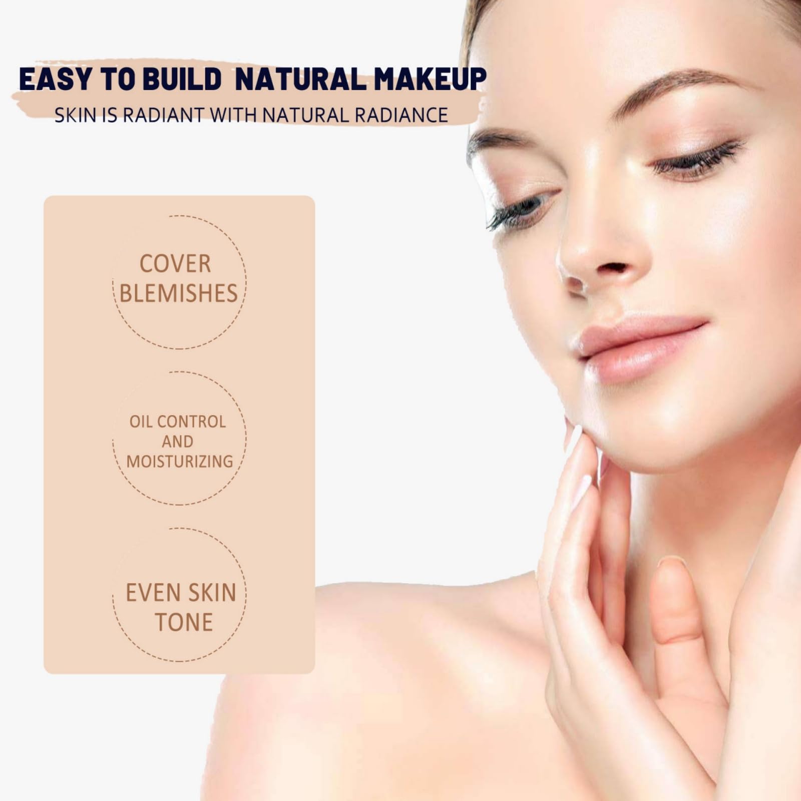 4 in 1 Colour Changing Foundation,Colour Changing Mature Skin Foundation,SPF50 Medium Spectrum Foundation,Moisturizing Concealer & Anti-Aging Sunscreen Serum for Women,Long Wear Foun/dation For Women - Image 3