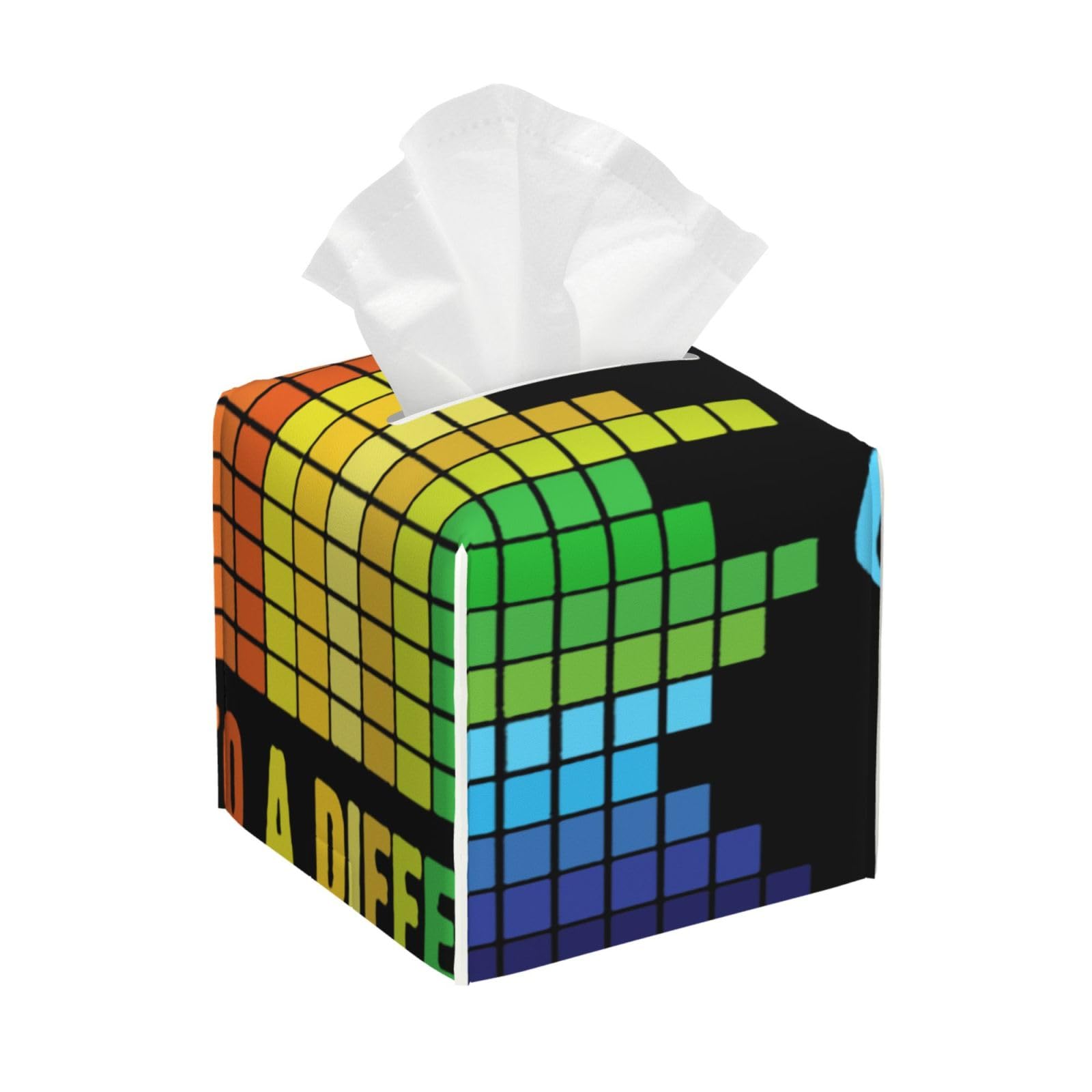 Autism Awareness Square Tissue Box Cover with Modern and Stylish Bottom Tissue Box Storage Space
