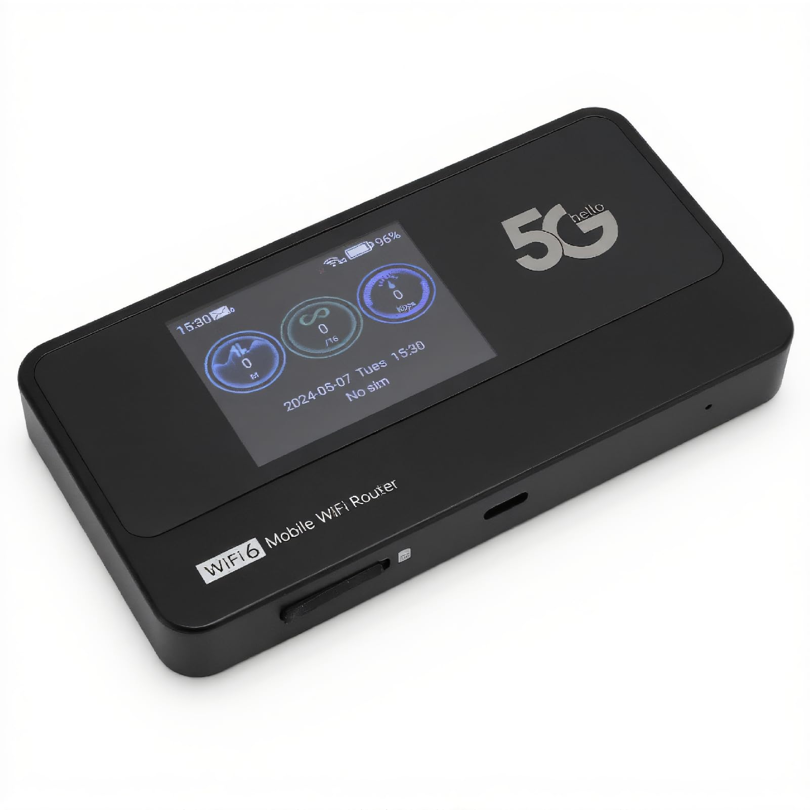 Hotspot Mobile WiFi 5G, Router WiFi 6 5G con Slot per Scheda SIM, Router Wireless Modem 5G, 16 Dispositivi Connessi, Bluetooth 5.1, Dispositivo WiFi Portatile da Viaggio
