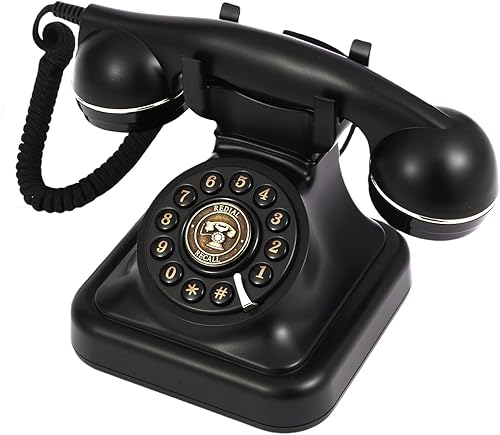 Teléfono de línea fija retro, teléfono de marcación con cable vintage, teléfonos clásicos de moda antigua, teléfono de escritorio con cable para