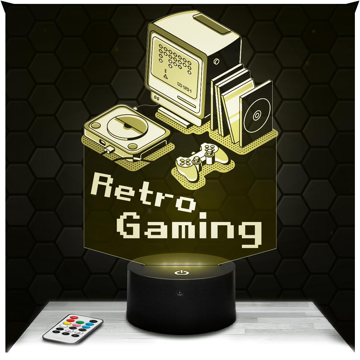 Lampephoto.fr - Retro Gaming 3D Lamp Boy's Room Decor 3D Retro Gaming lamp Gamer Video Games Gift Idea Soft Light Decoration Night Light Office Decor, Original Christmas, Gift idea for Teenagers TOP