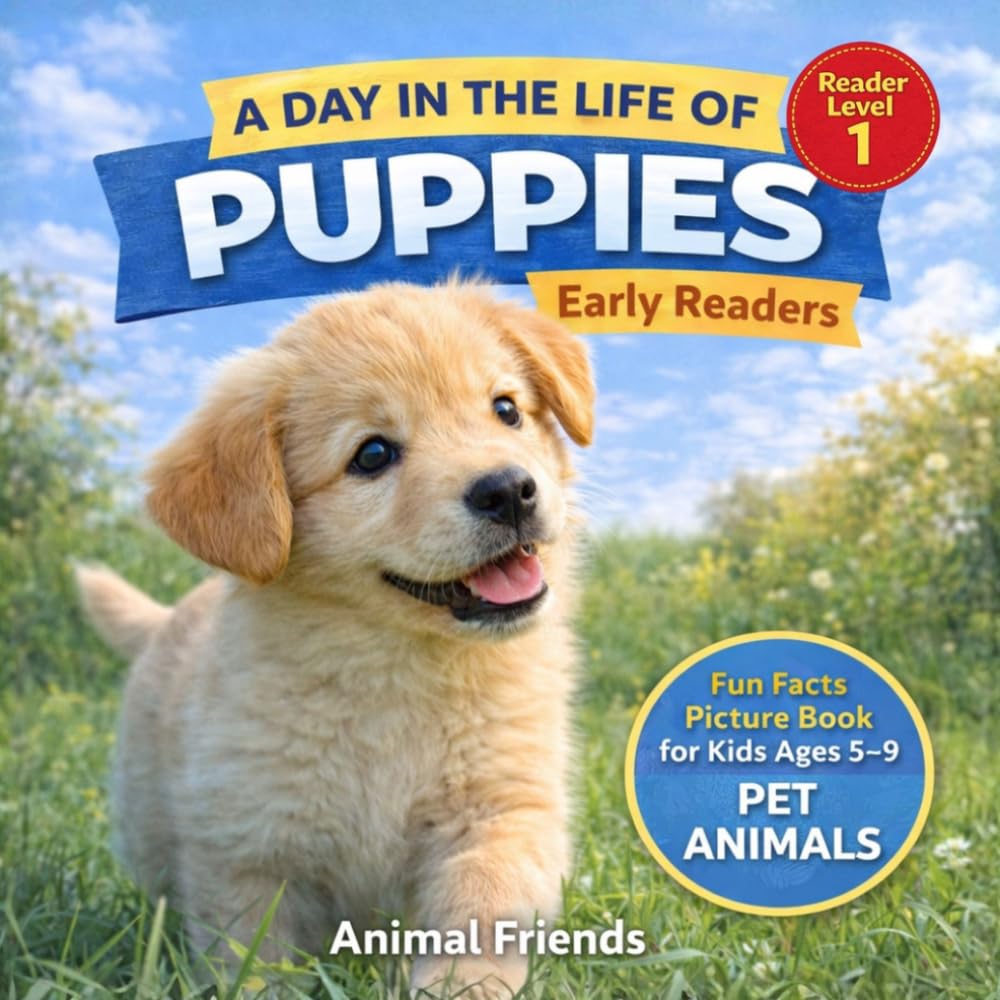 Puppies: A Day in the Life of a Puppy for Kids: Fun Facts Nonfiction Picture Book for Early Readers, Classrooms, and Homeschool Kids Ages 5–9