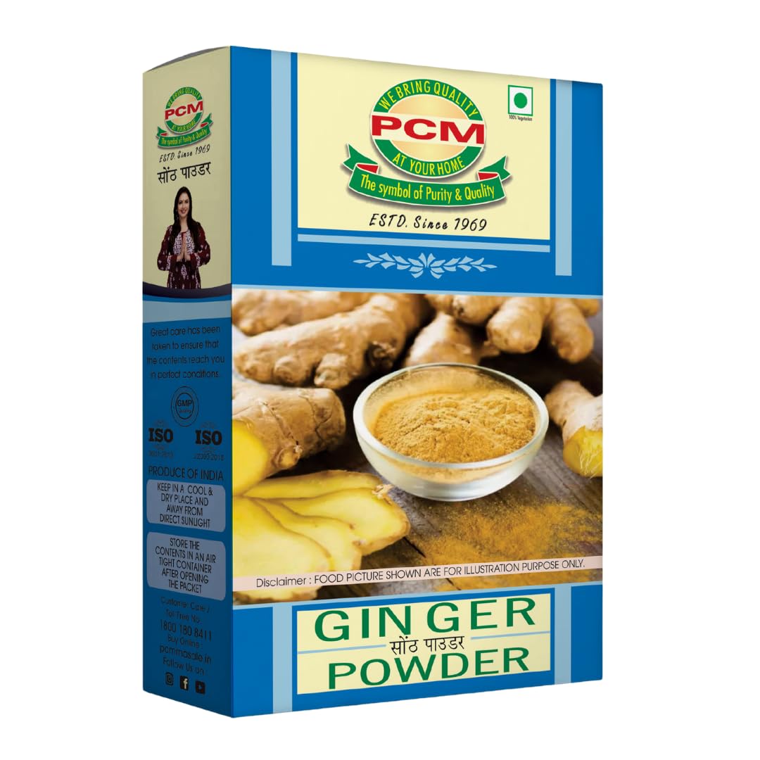 PCM Ginger Powder (Sonth Powder), Pack of 2 x 100g - Dried Ginger Powder for Tea, Cooking & Masalas