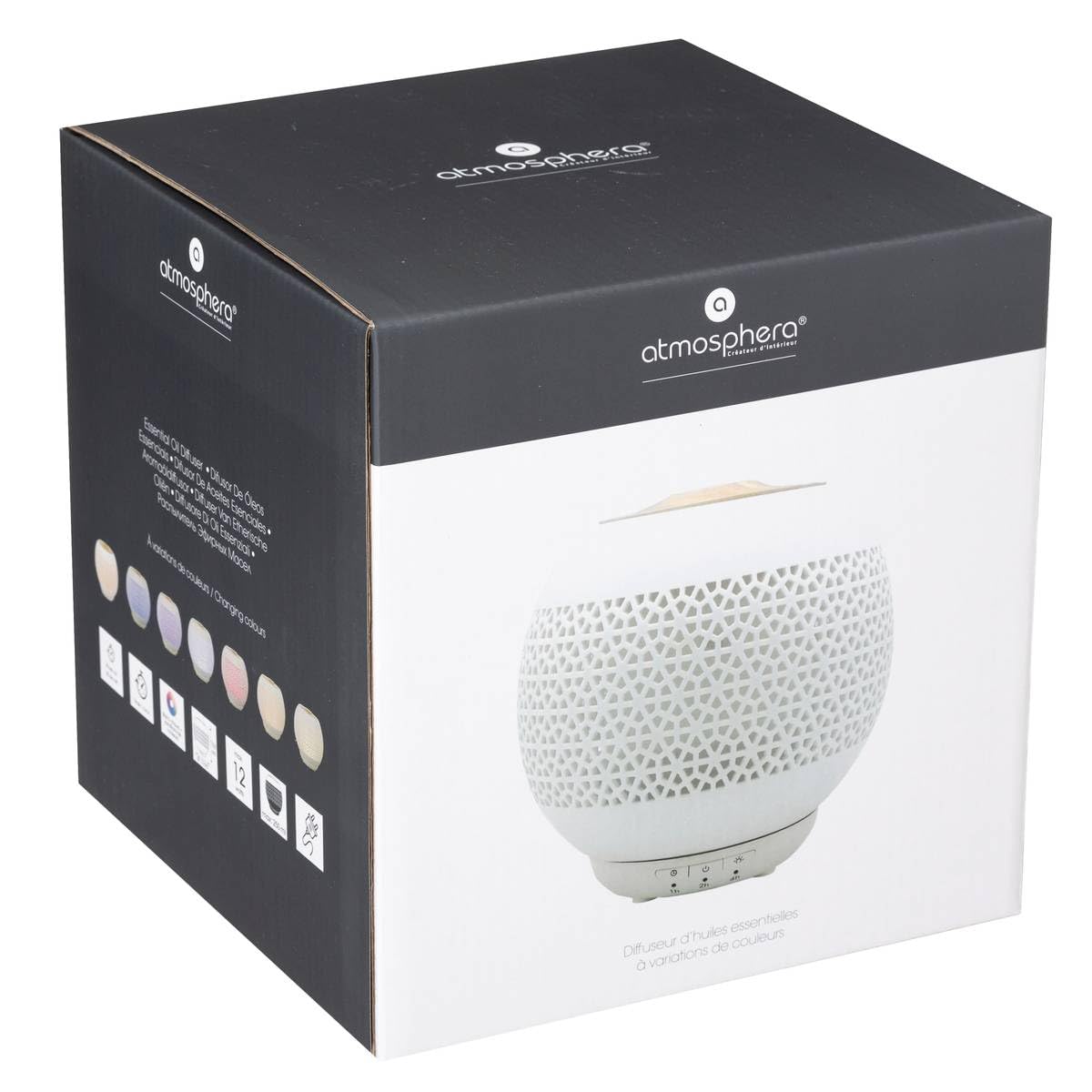 Atmosphera - Difusor de aceites Esenciales de 250 ml, Color cambiante y Temporizador