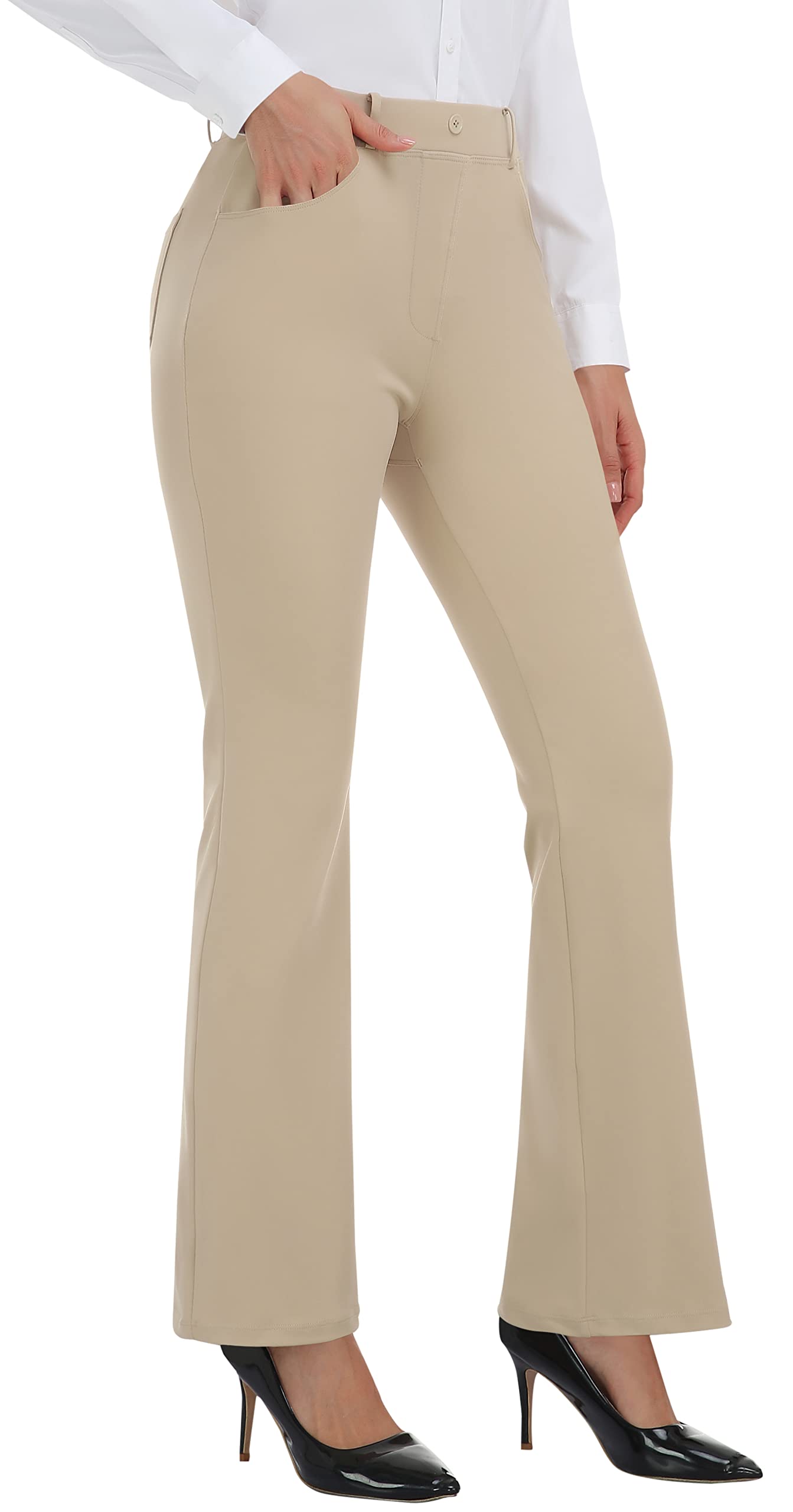 AFITNE Women's Yoga Dress Pants High Waist Pull On Stretchy