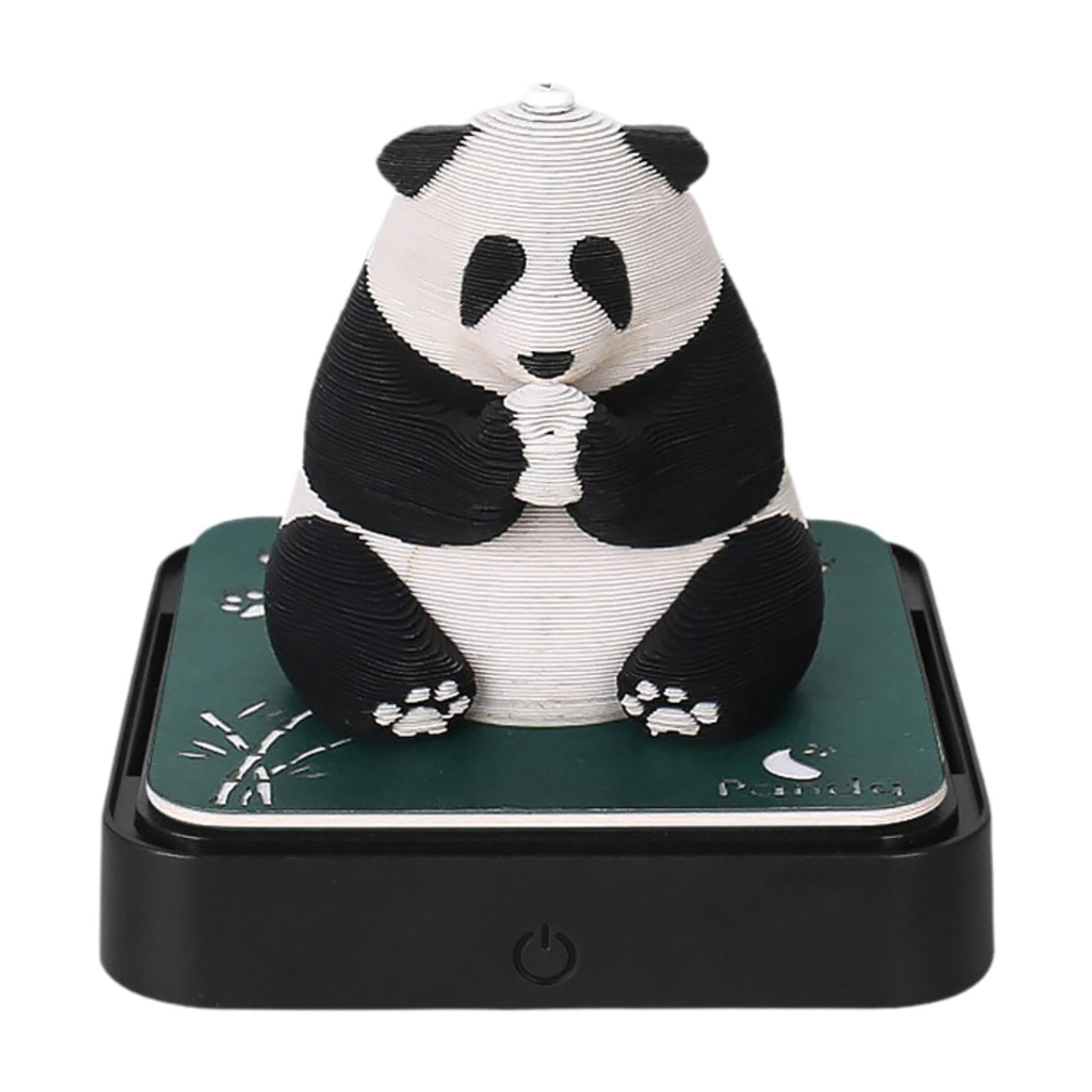 Tischkalender 2025, 3D Kunst, Einzigartiges Stück für Den Schreibtisch, Panda