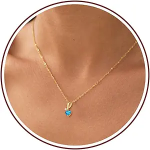 Mom Birthday Gifts, Mother Day Necklaces Gifts for Mom Birthstone Necklace for Women Non Tarnish Gold Necklace with Birthstone 21st 30th 40th Birthday Gifts for Her Sister Daughter Adjustable Christmas Jewelry