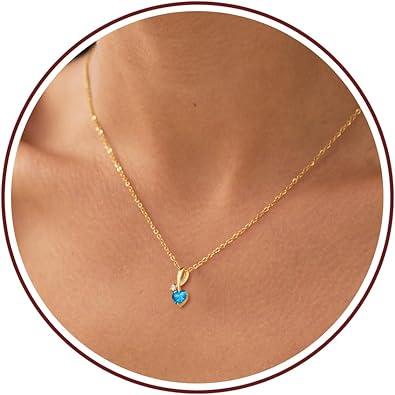 Mom Birthday Gifts, Mother Day Necklaces Gifts for Mom Birthstone Necklace for Women Non Tarnish Gold Necklace with Birthstone 21st 30th 40th Birthday Gifts for Her Sister Daughter Adjustable Christmas Jewelry