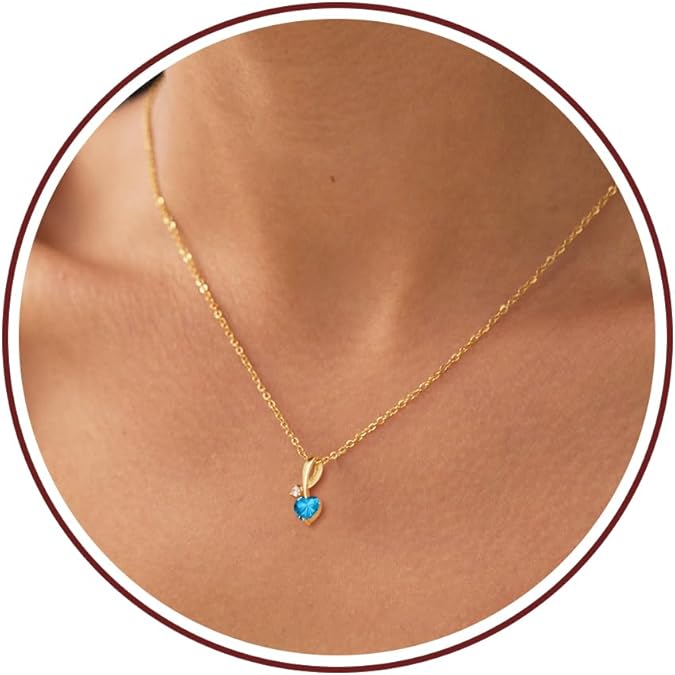 Mom Birthday Gifts, Mother Day Necklaces Gifts for Mom Birthstone Necklace for Women Non Tarnish Gold Necklace with Birthstone 21st 30th 40th Birthday Gifts for Her Sister Daughter Adjustable Christmas Jewelry
