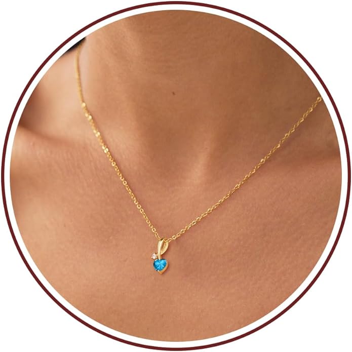 Mom Birthday Gifts, Mother Day Necklaces Gifts for Mom Birthstone Necklace for Women Non Tarnish Gold Necklace with Birthstone 21st 30th 40th Birthday Gifts for Her Sister Daughter Adjustable Christmas Jewelry
