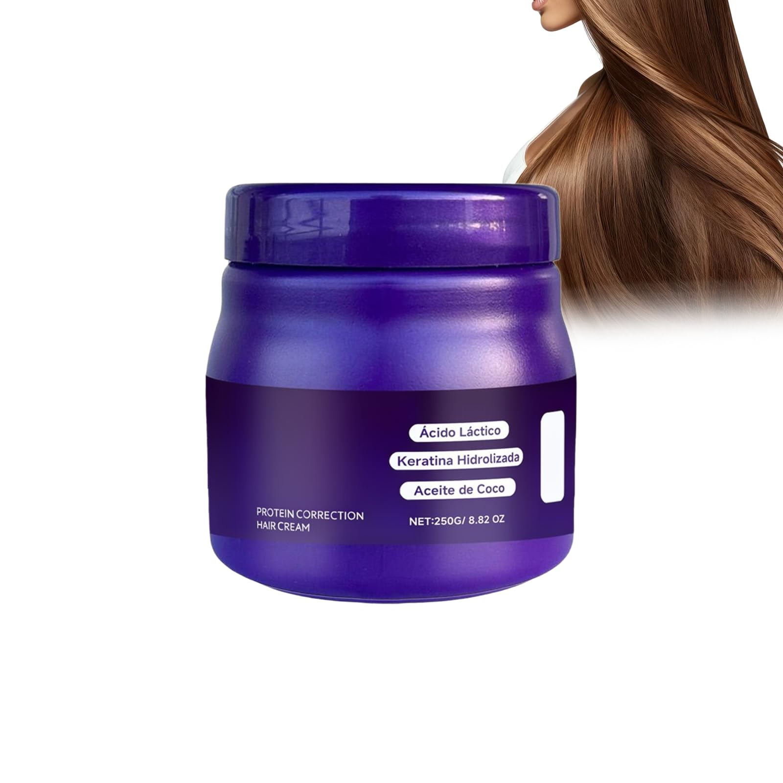 Haarglättungscreme 250 ml Lila Protein Korrektur Haarcreme Seidiger Glanz