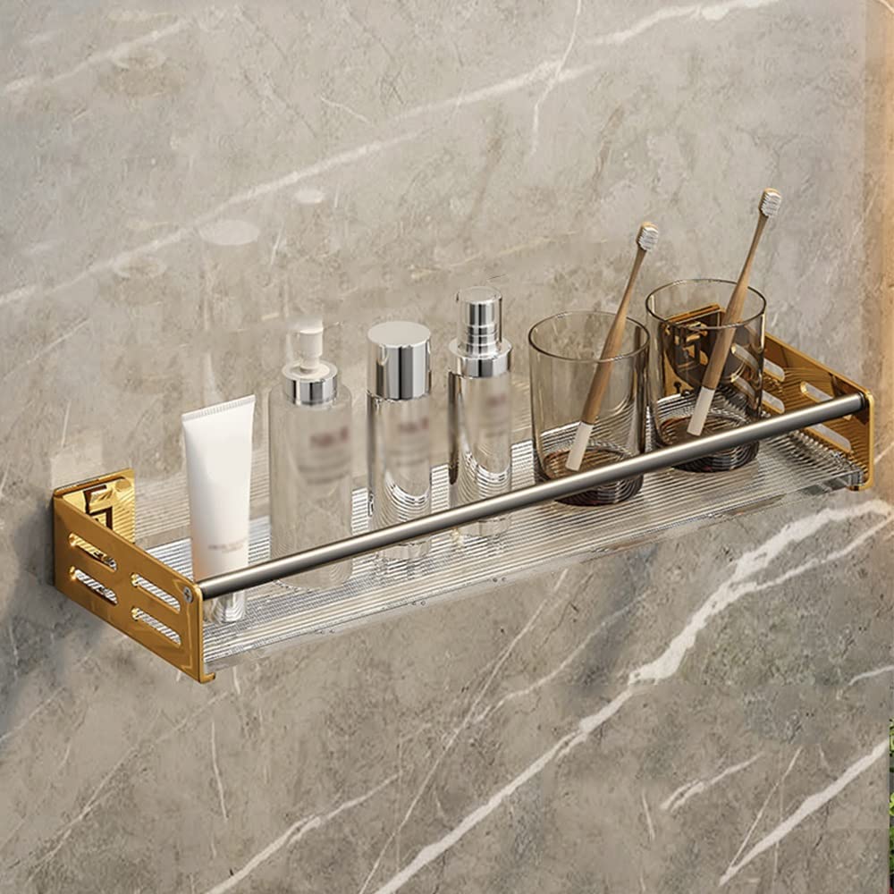 SDGBCXD Wall Mounted Copper Shower Caddy, Stylish Towel Storage Basket for Bathroom(Black D,1 Layer 50Cm)
