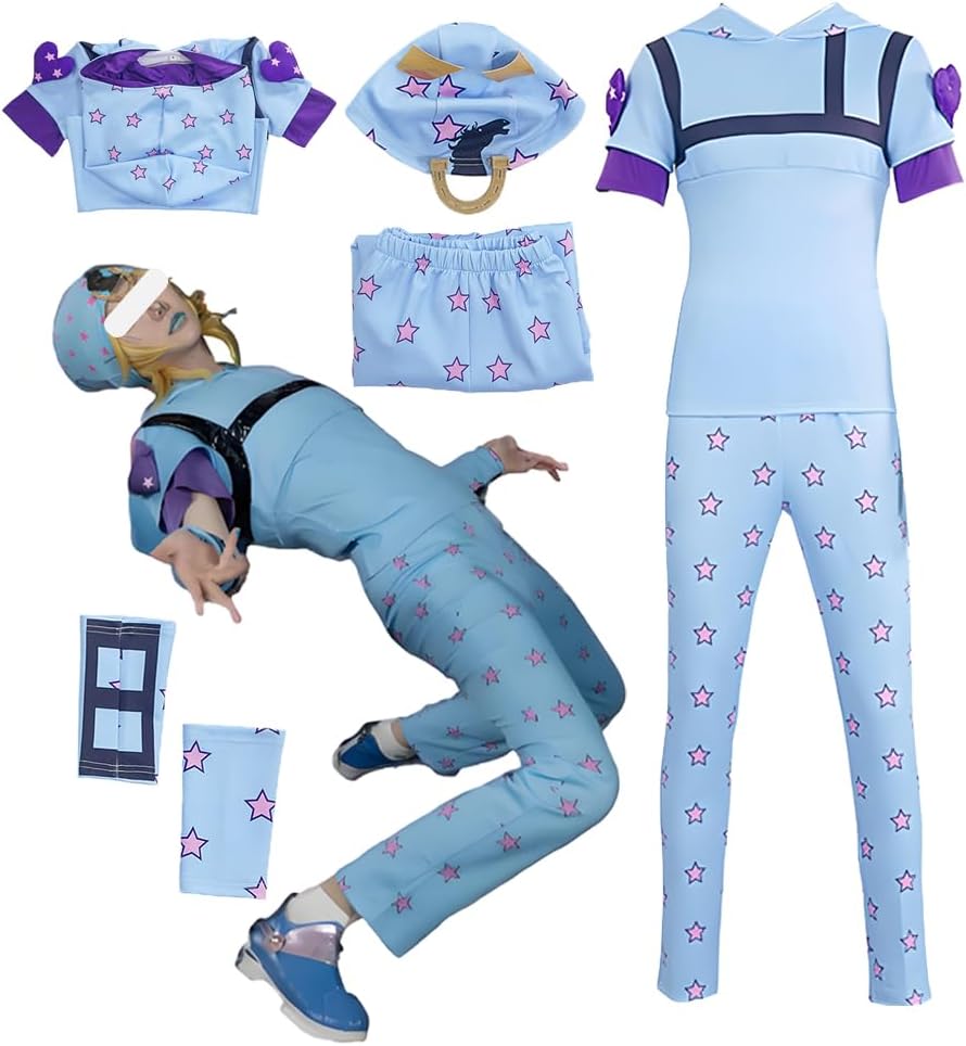 Blue Cosplay Costume Uniform Suit Outfit Full Set With Hat