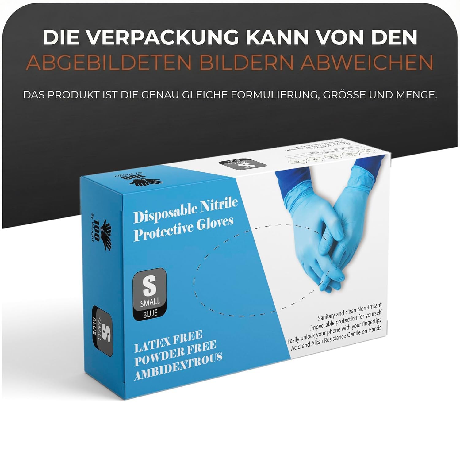 Produktbild von 100 Blaue Vinyl-Einmalhandschuhe – Puder- & Latexfrei, Für Lebensmittel Oder Tattoo, S/M/L/XL
