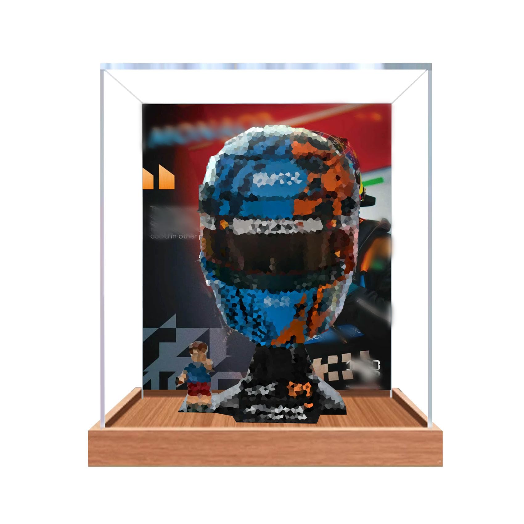Dustproof acrylic Display Case for Le-go 43017 Helmets Model-display box only (StyleB Background 3mm)