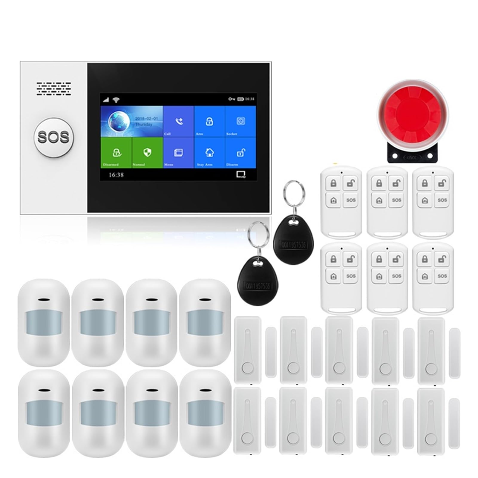 CUDTAPI Alarm System For Home Burglar Security 433MHz Tuya GSM Wireless App Control(W4B1)