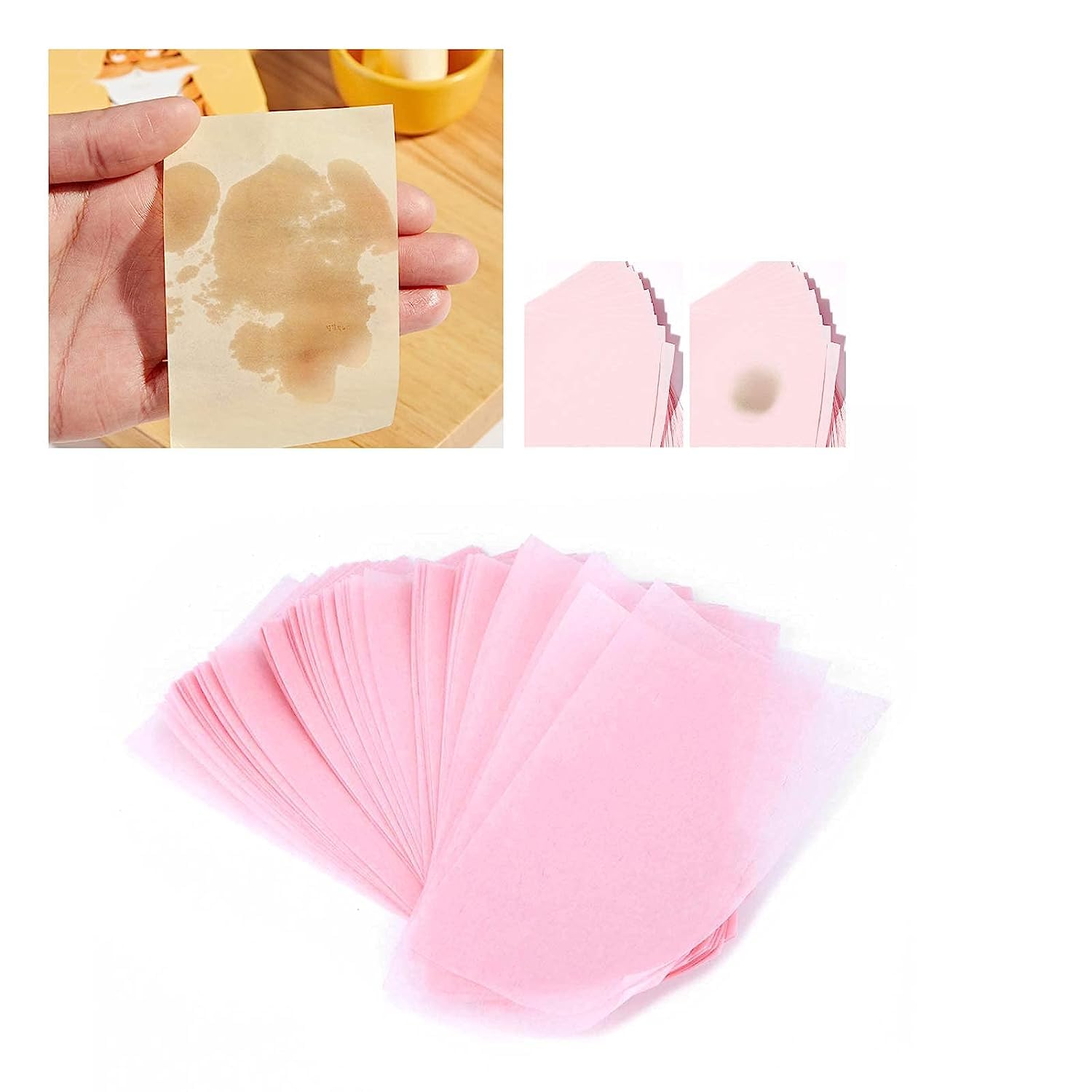 THECLOUDMALL®Oil Blotting Sheets for Face 100pcs personal face oil blotting paper bamboo charcoal oil absorbing sheets natural green tea oil absorbent paper (rose pink) 1