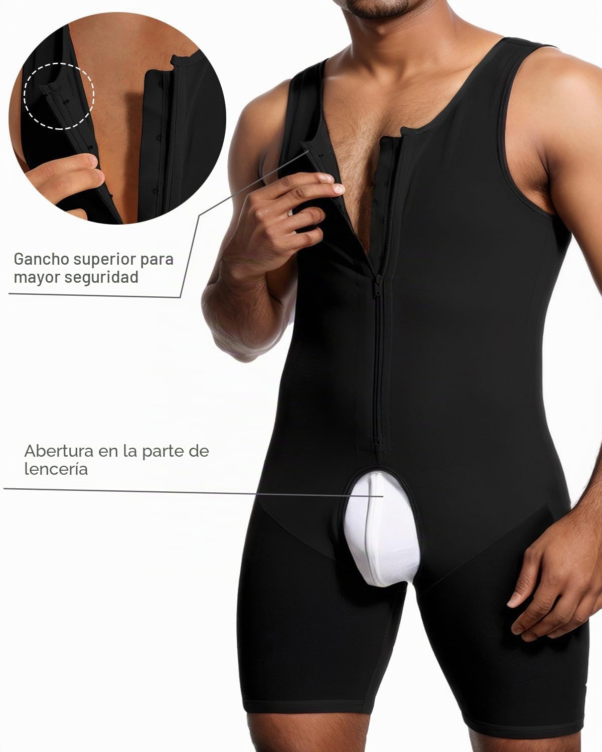 Fajas Reductoras Shapewear Hombre Moldeadora Body Shaper Abdomen Compresión de Cuerpo Calzoncillos Pantalones